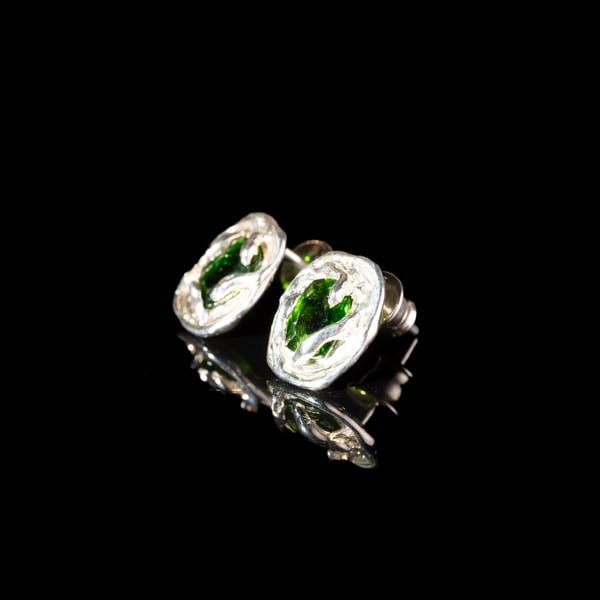 Сережки з хромдіопсидом