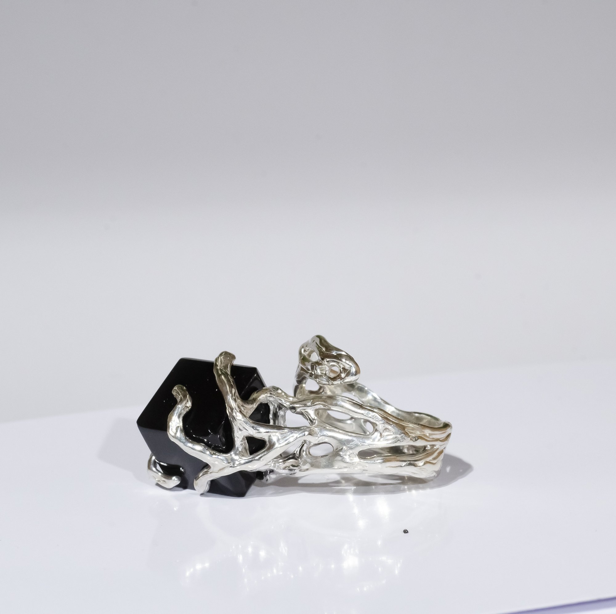 Каблучка з кубіком обсидіану - зображення 3