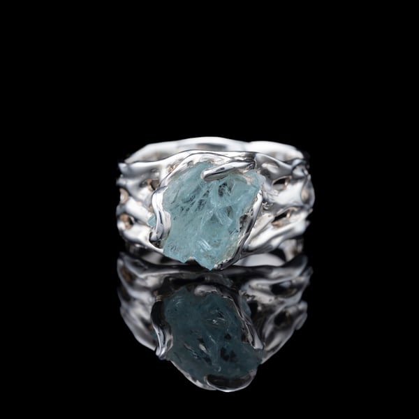 Каблучка з аквамарином