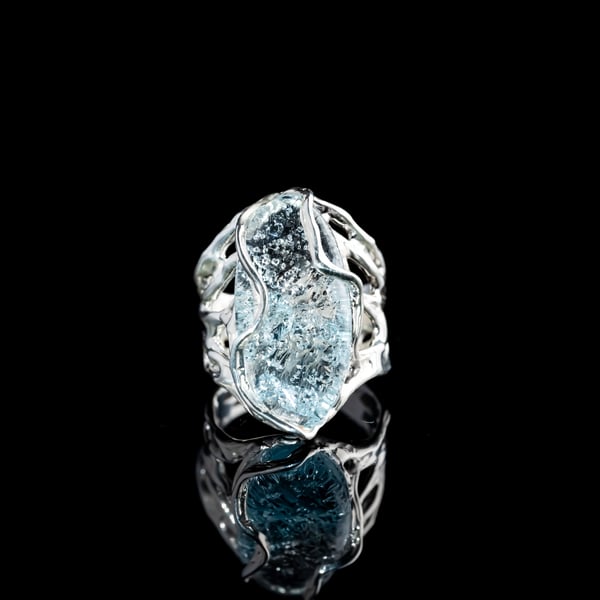 Каблучка з блакитним топазом