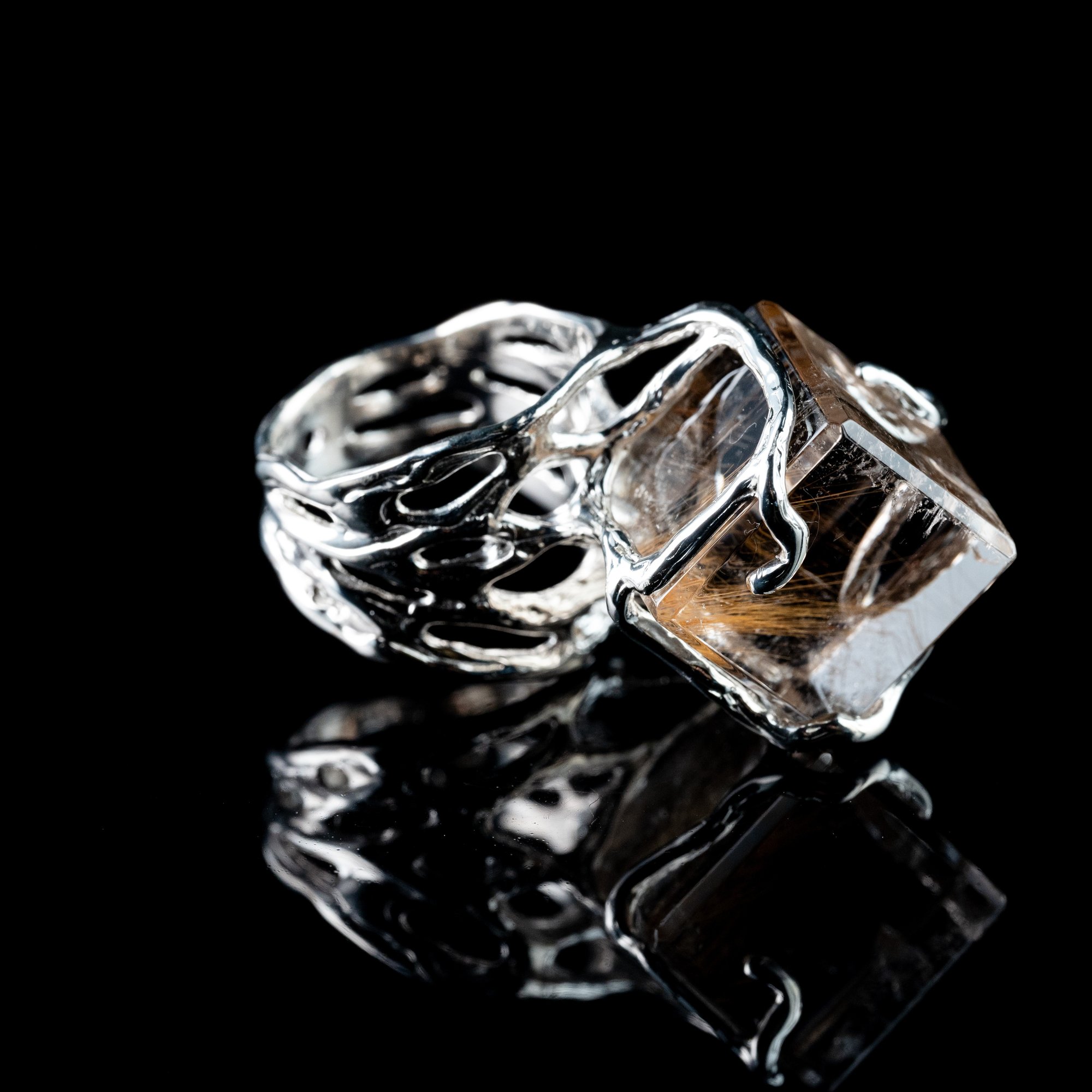 Каблучка з рутилованим кварцом - зображення 3