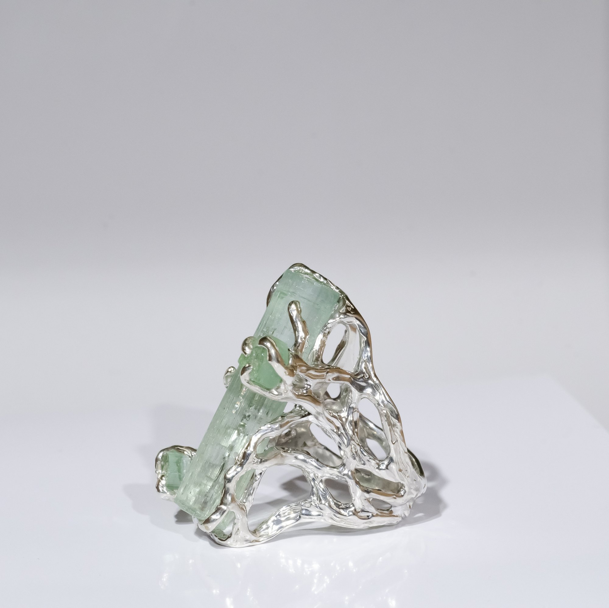 Каблучка з аквамарином та турмалінами - зображення 2