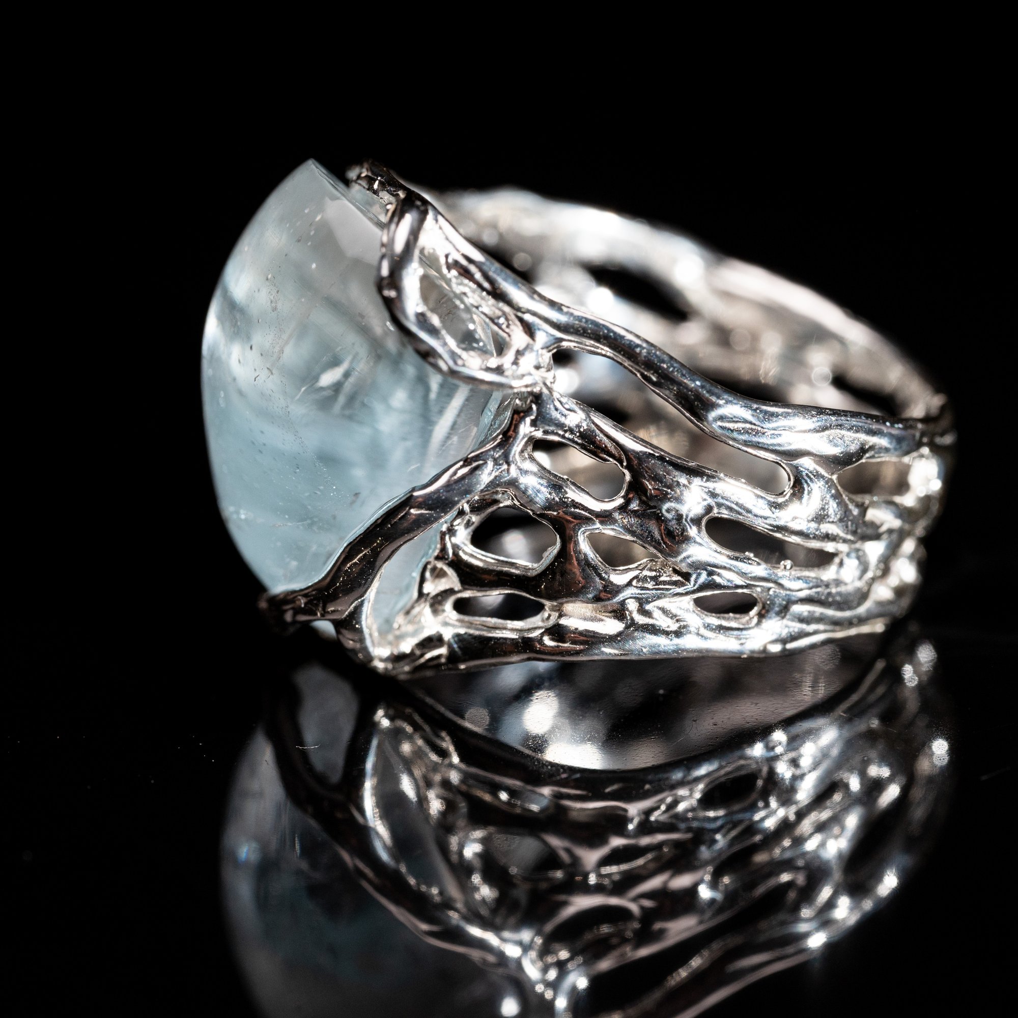 Каблучка з блакитним топазом - зображення 3