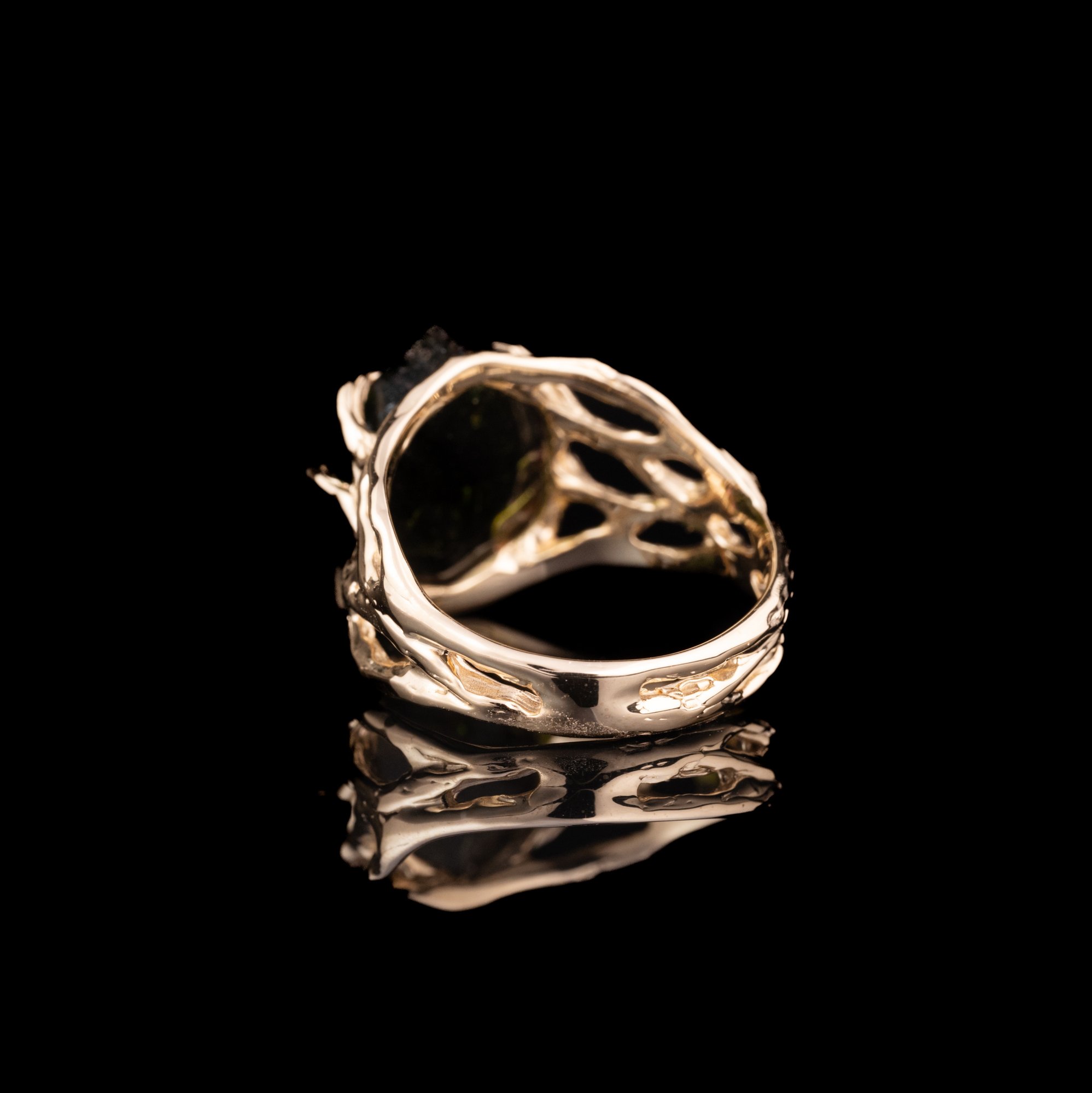 Каблучка з жовтого золота з кавуновим турмаліном - зображення 7