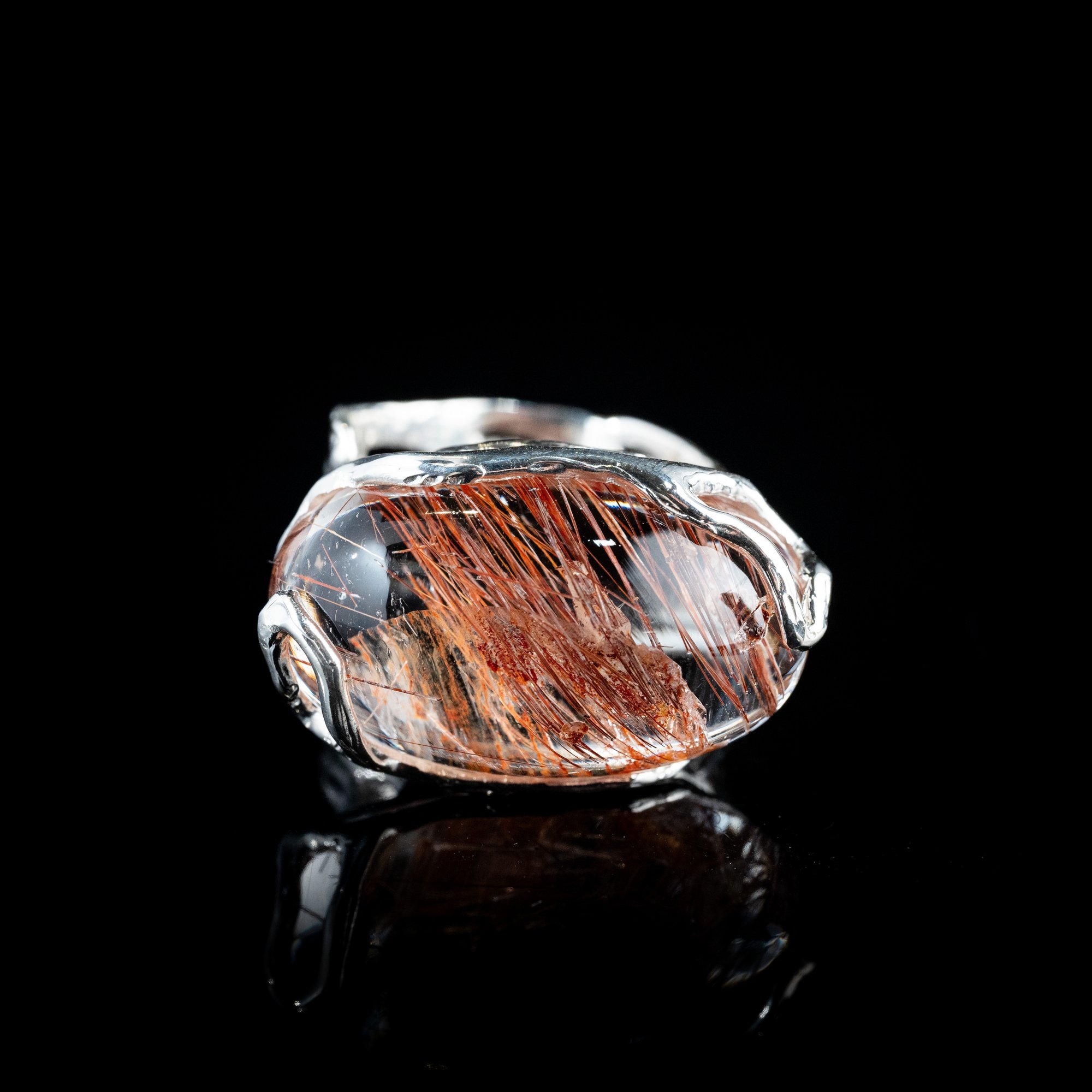 Каблучка з рутилованим кварцом