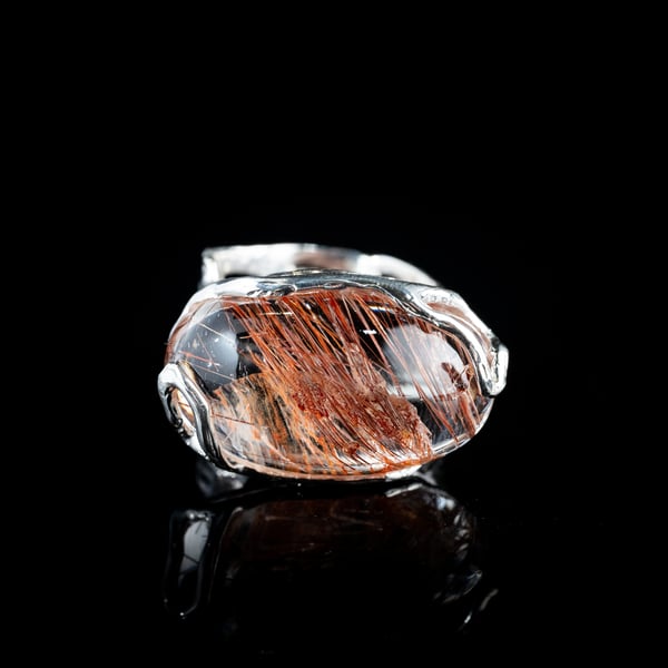 Каблучка з рутилованим кварцом