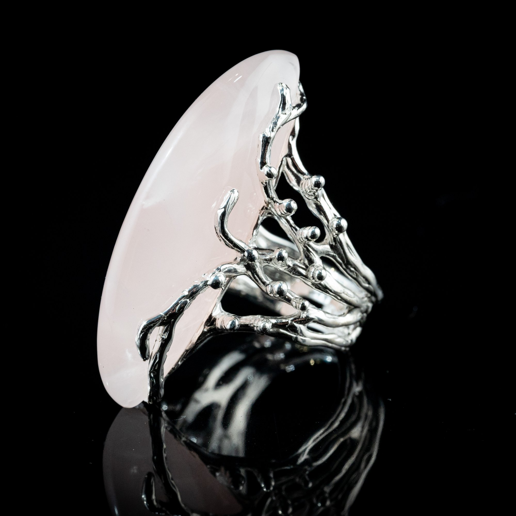 Каблучка з рожевим кварцом - зображення 2