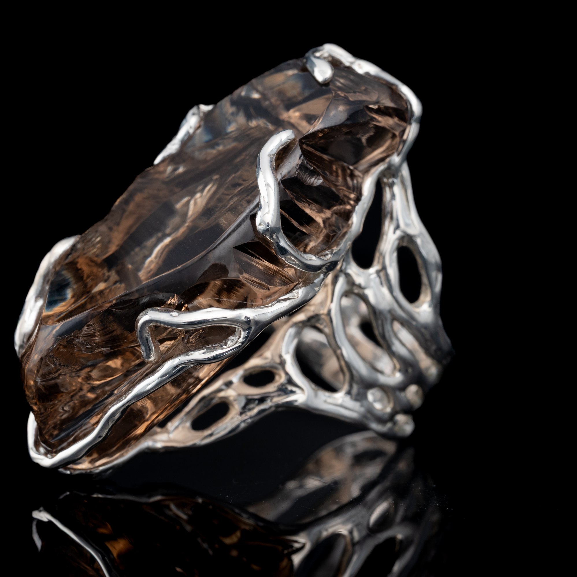 Каблучка з димчастим кварцом - зображення 4