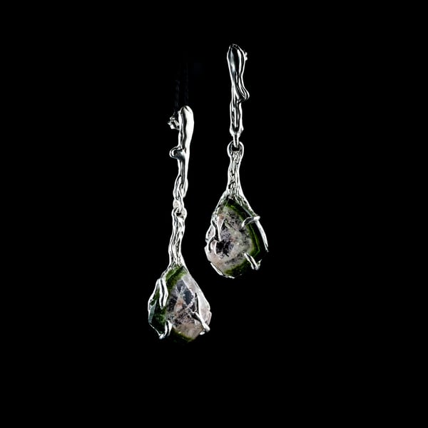 Сережки з турмалінами