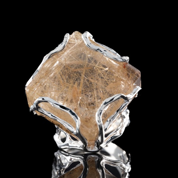 Каблучка з рутиловим кварцом