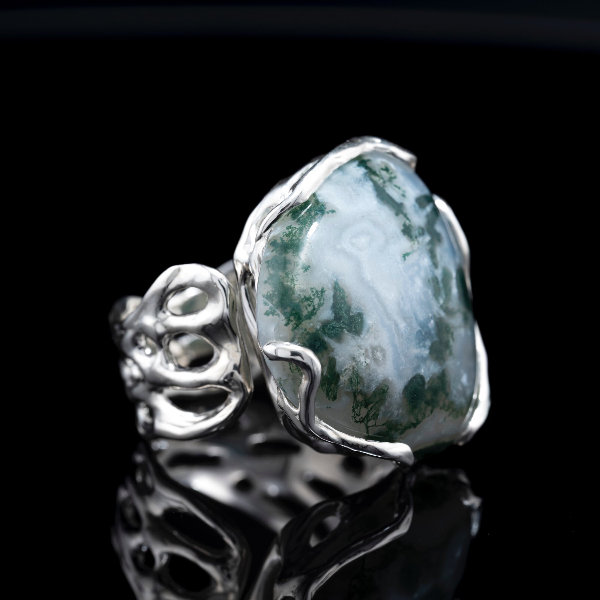 Каблучка з моховим агатом - зображення 3