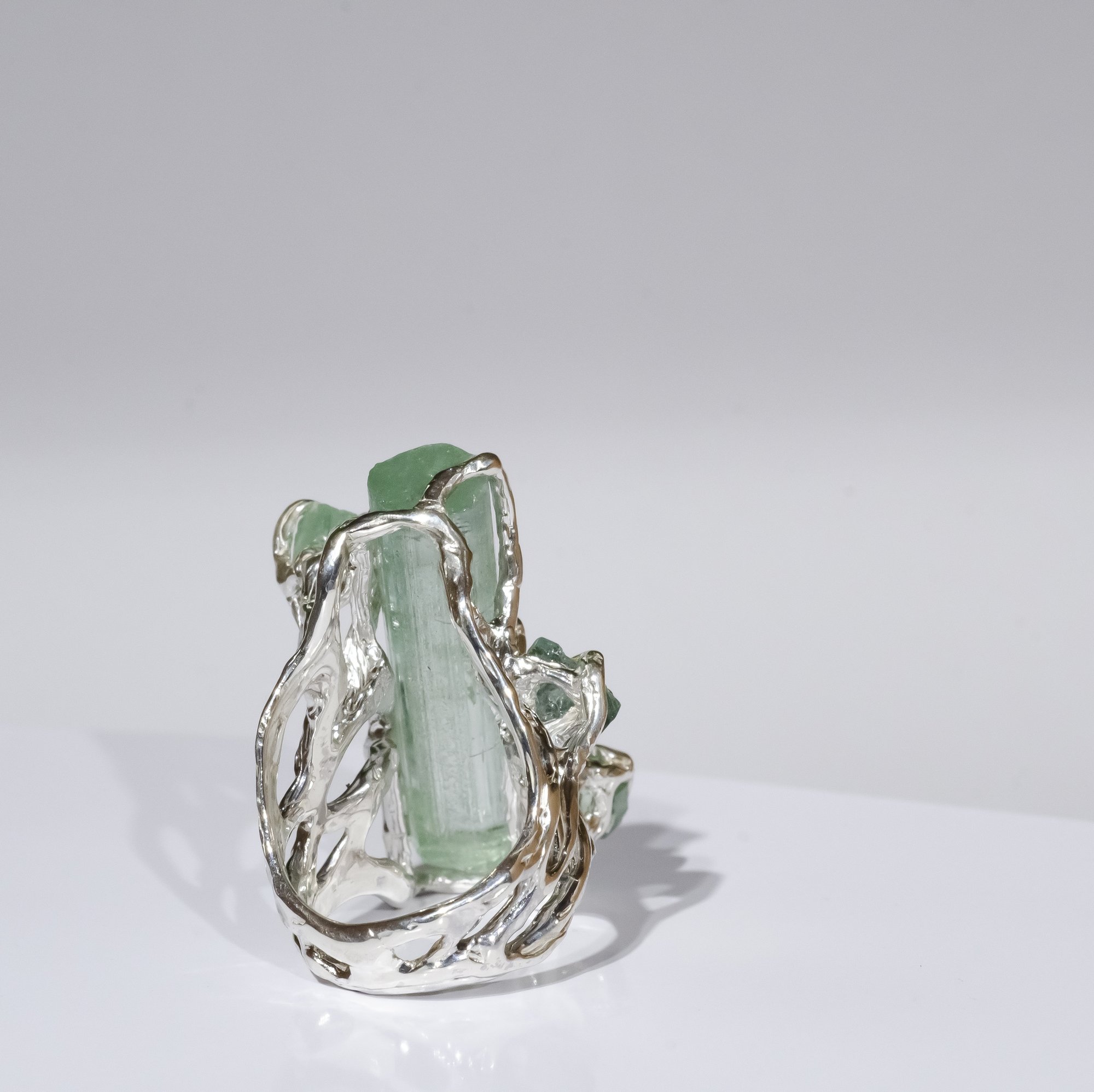 Каблучка з аквамарином та турмалінами - зображення 4