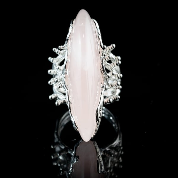 Каблучка з рожевим кварцом