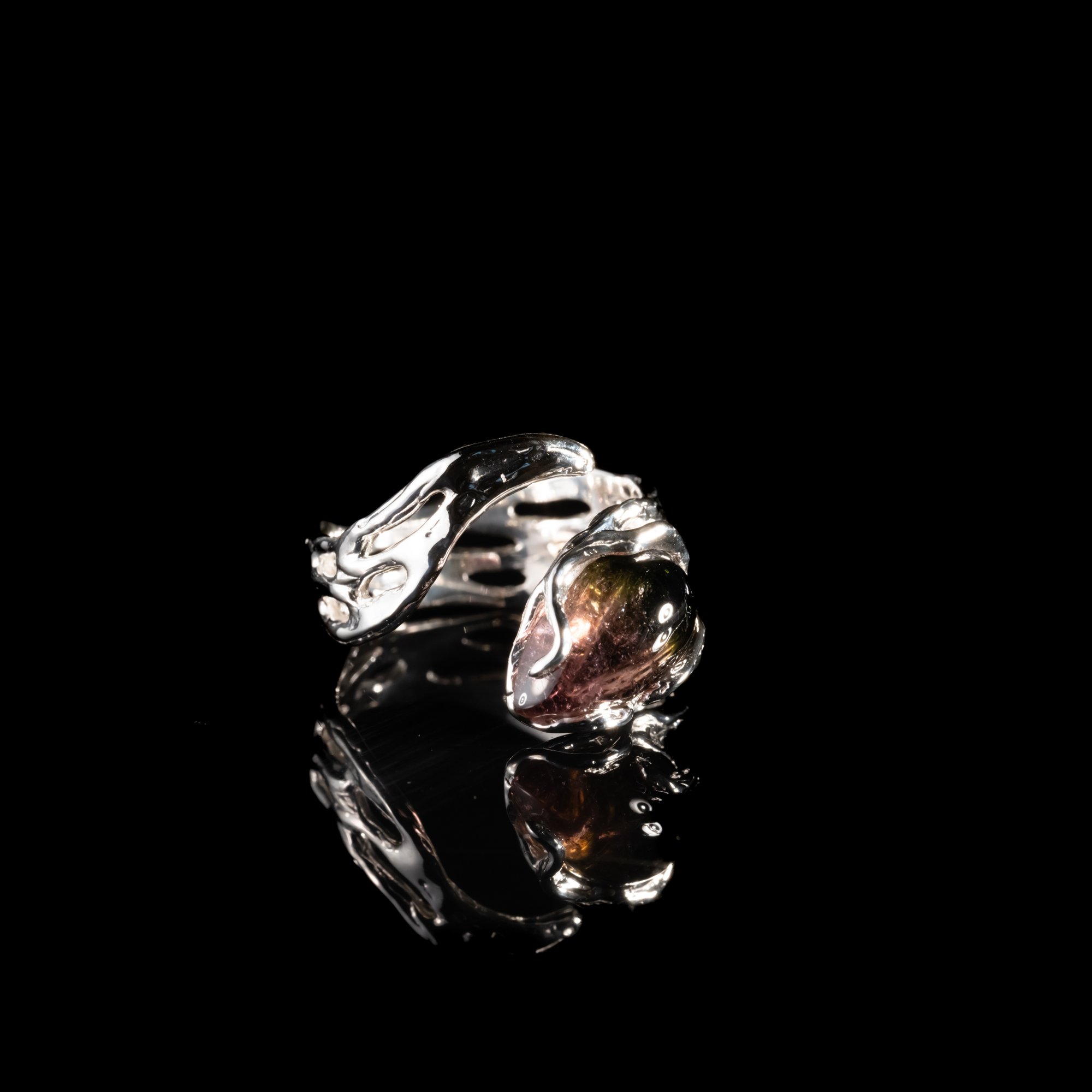 Каблучка з поліхромним турмаліном - зображення 3