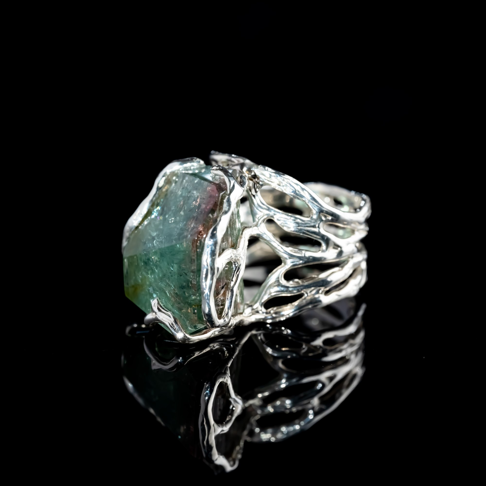 Каблучка з поліхромним турмаліном - зображення 2