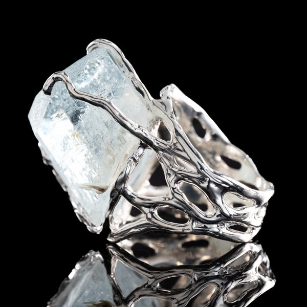 Каблучка з аквамарином