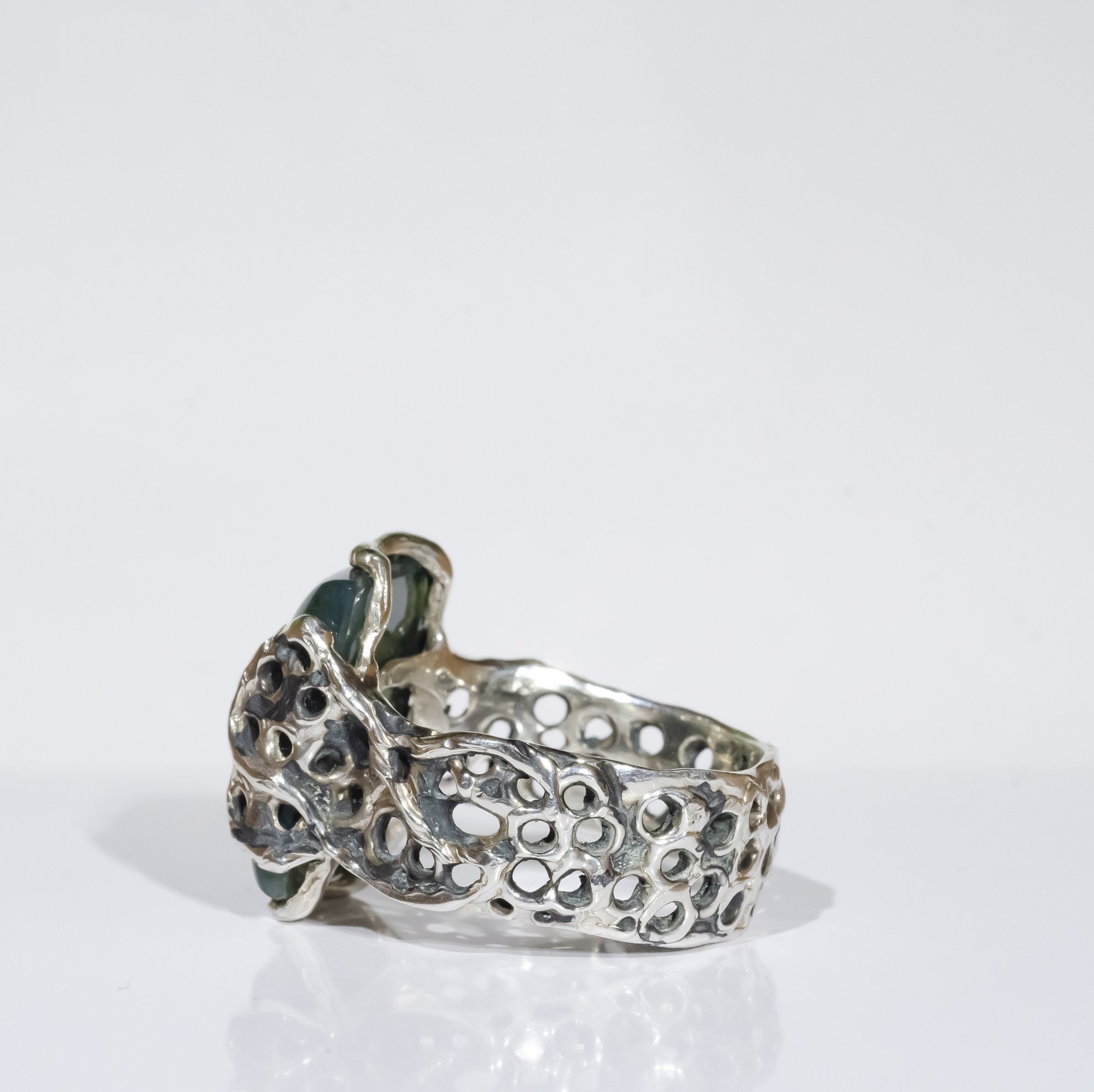 Каблучка з моховим агатом - зображення 3