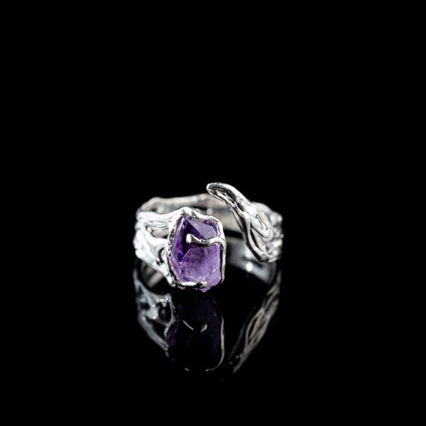 Каблучка з аметистом