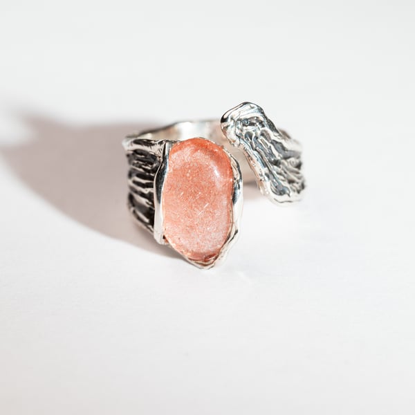 Каблучка з полуничним кварцом