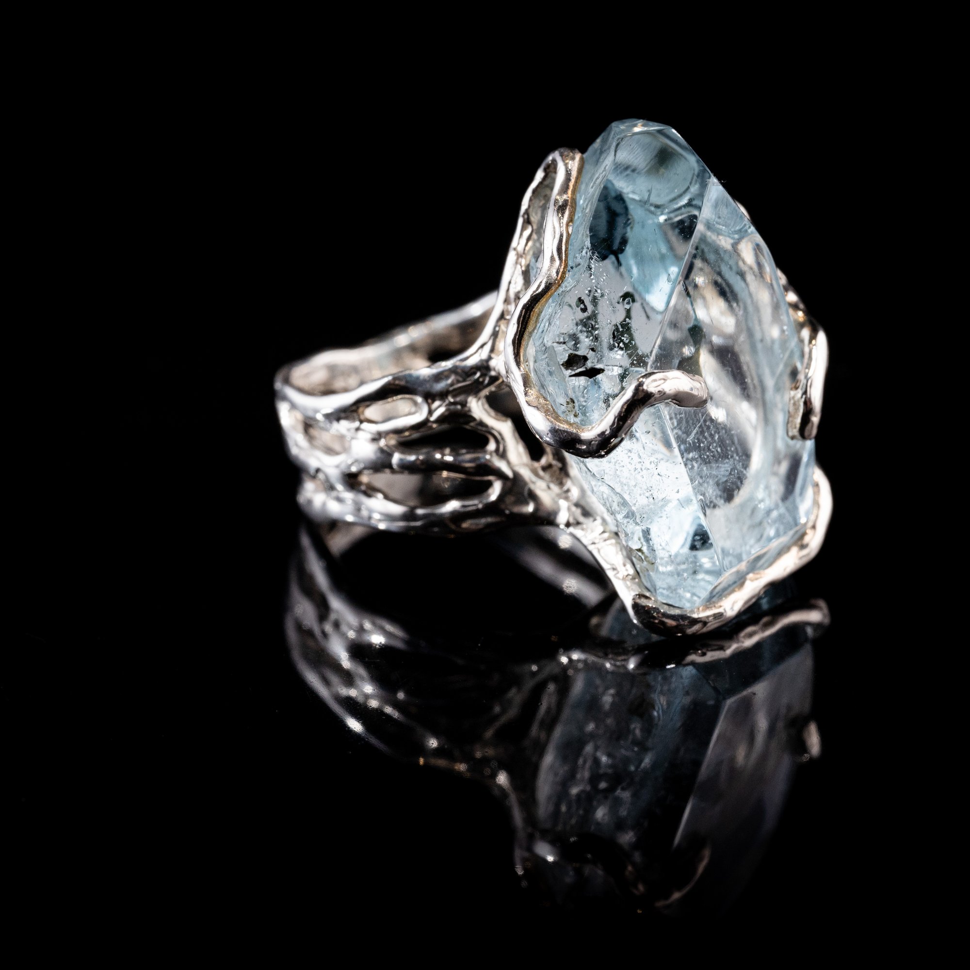 Каблучка з блакитним топазом - зображення 3