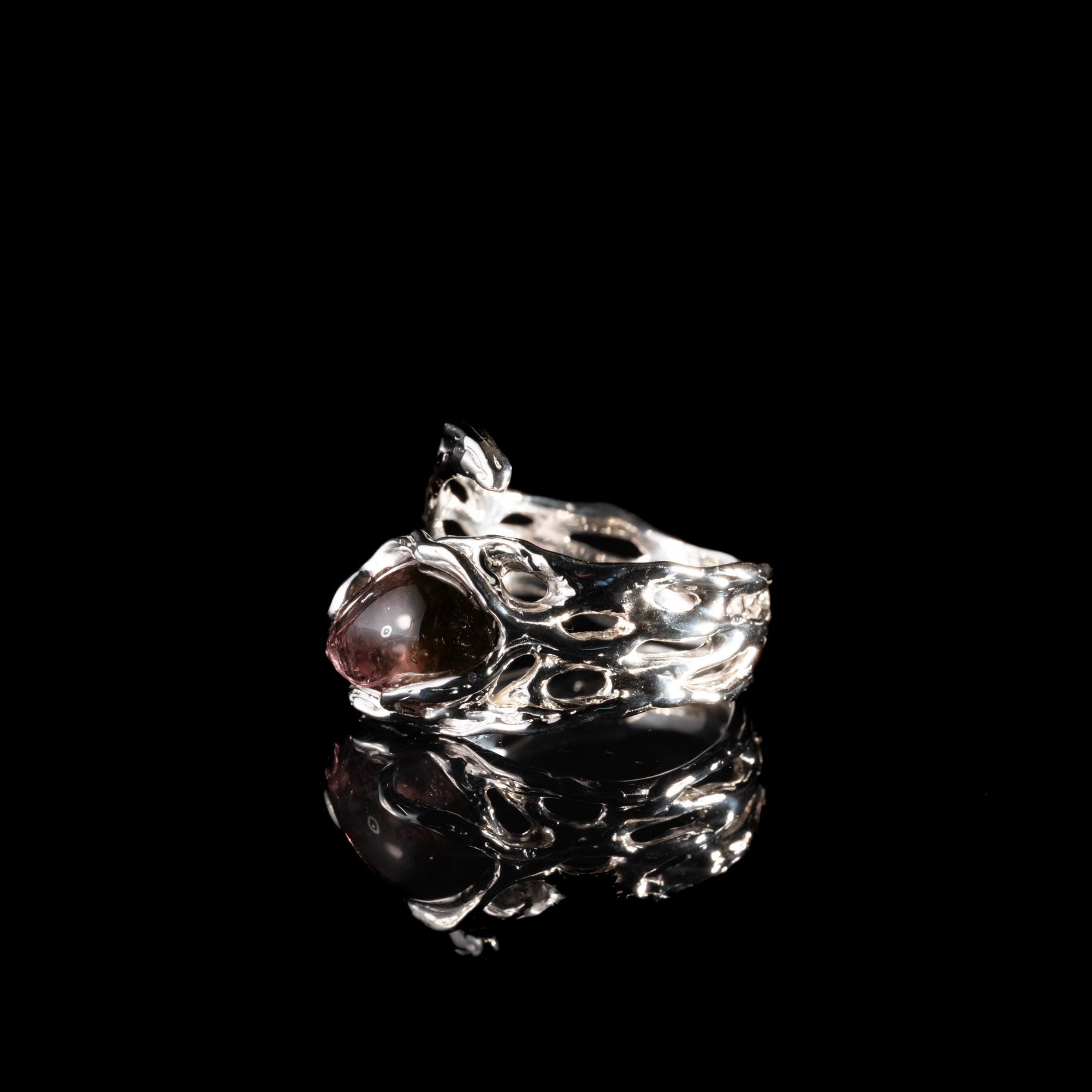 Каблучка з поліхромним турмаліном - зображення 2