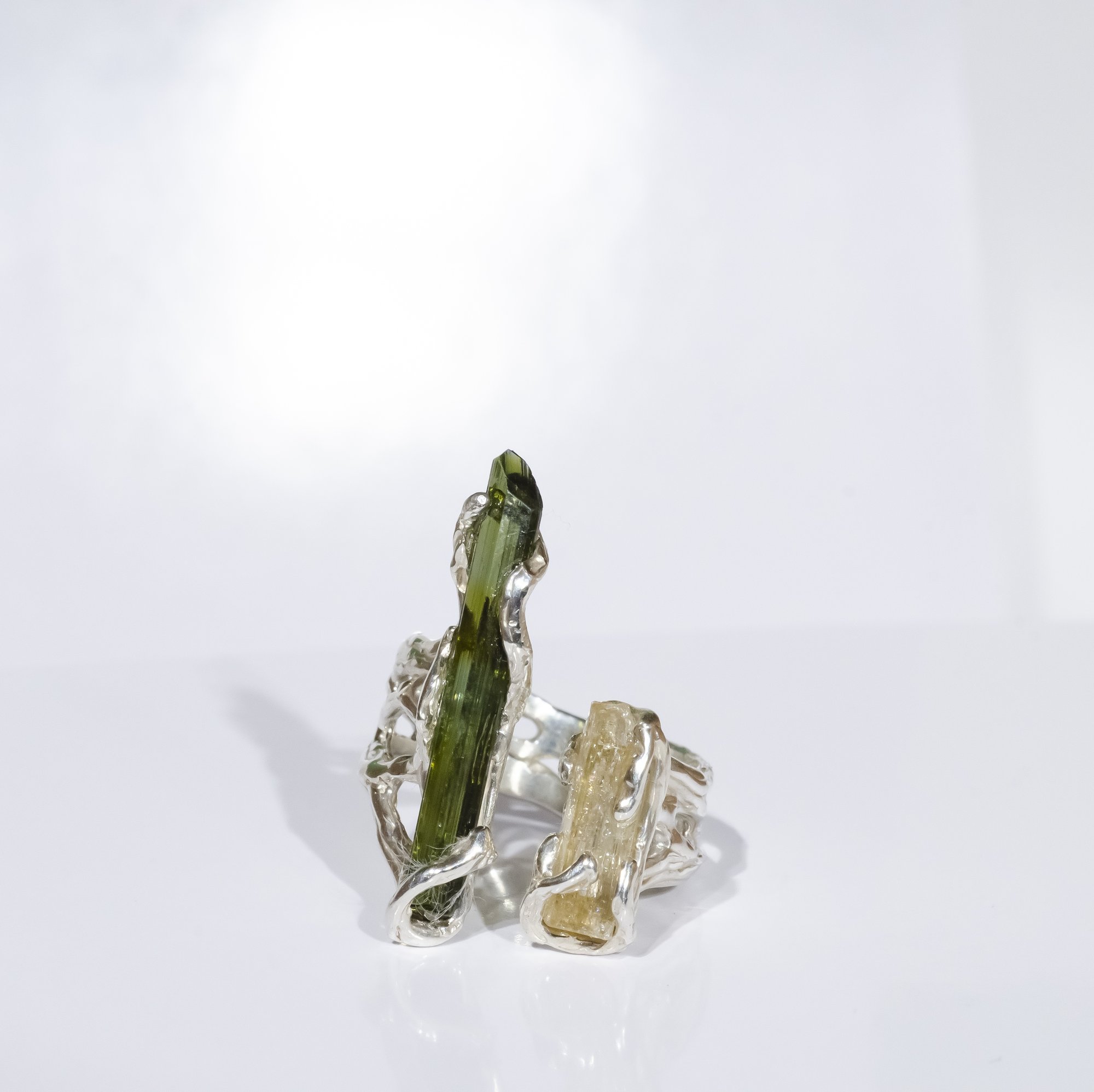 Каблучка з турмаліном та топазом імперіалом - зображення 2