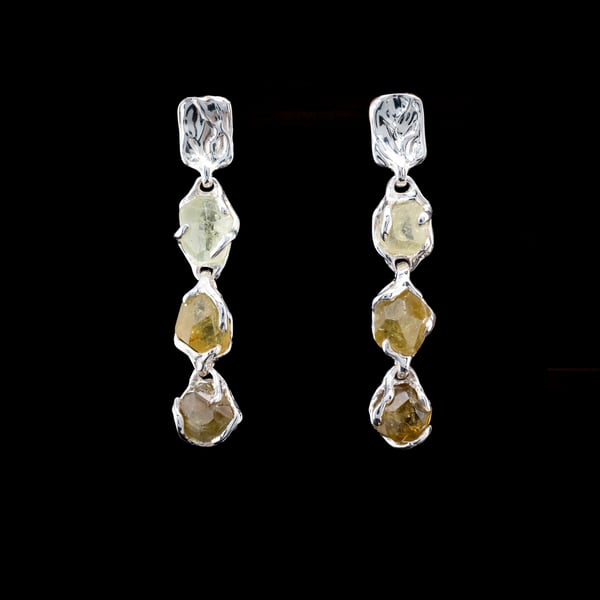 Earrings with Green Garnets