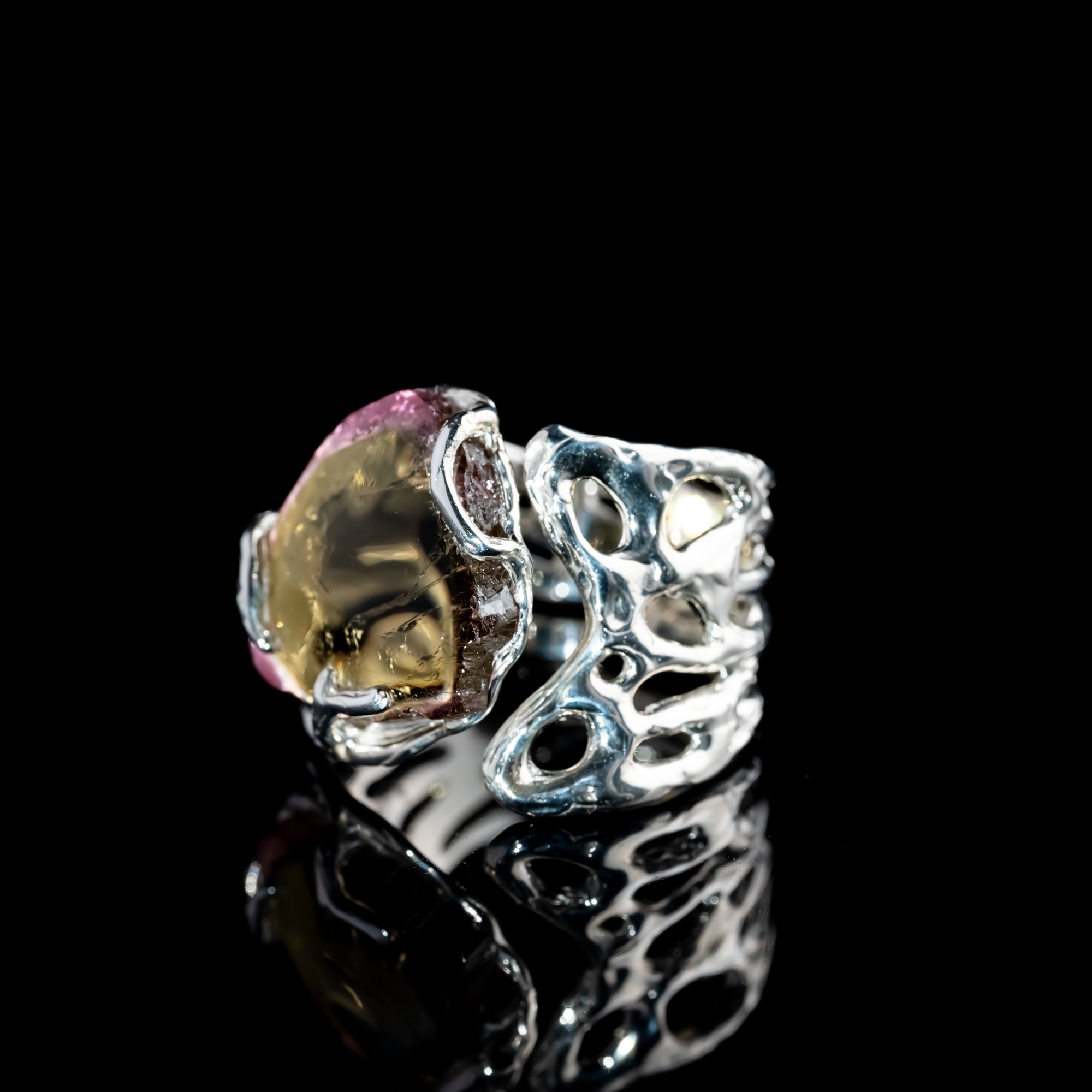 Каблучка з кавуновим турмаліном - зображення 2