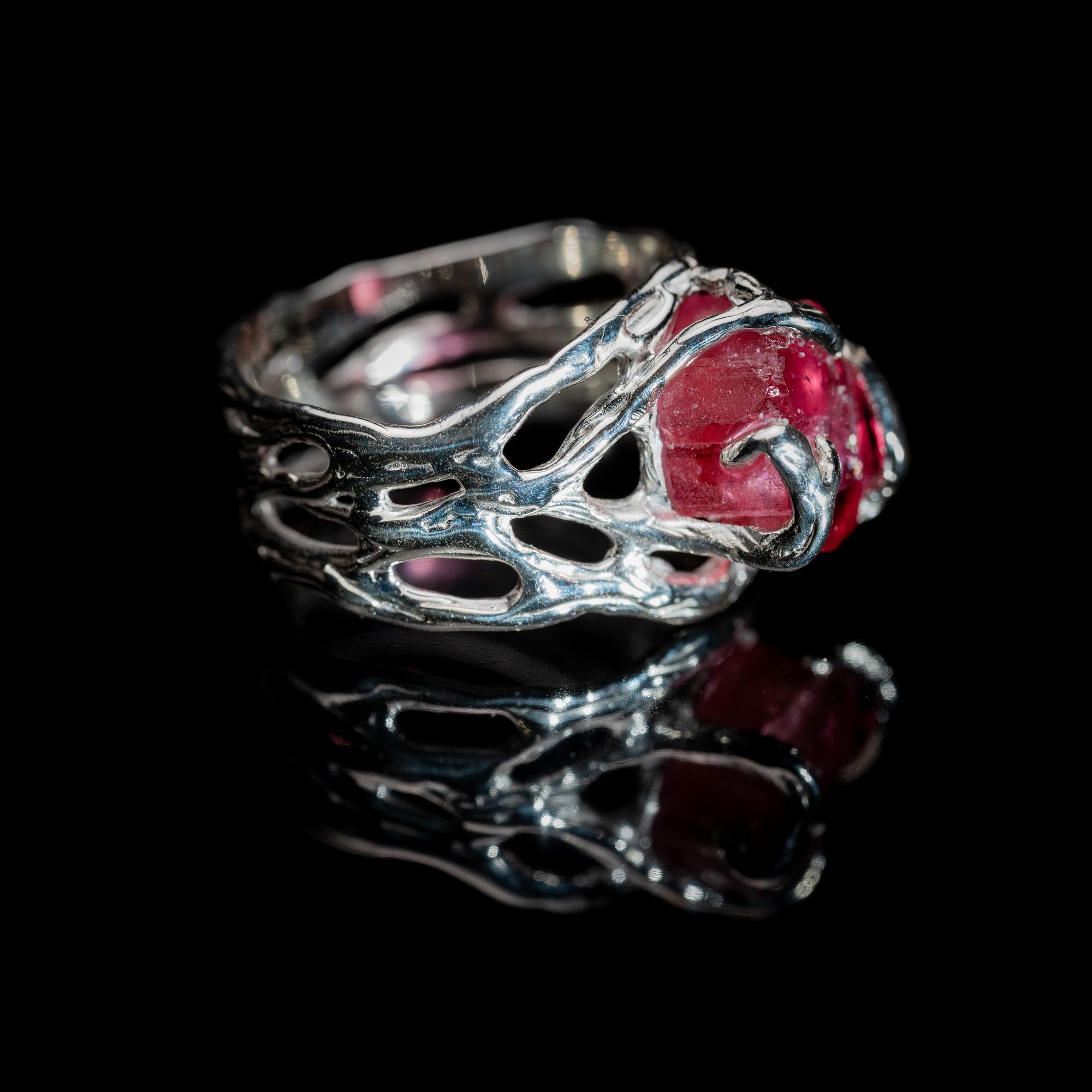 Каблучка з рожевим турмаліном - зображення 3