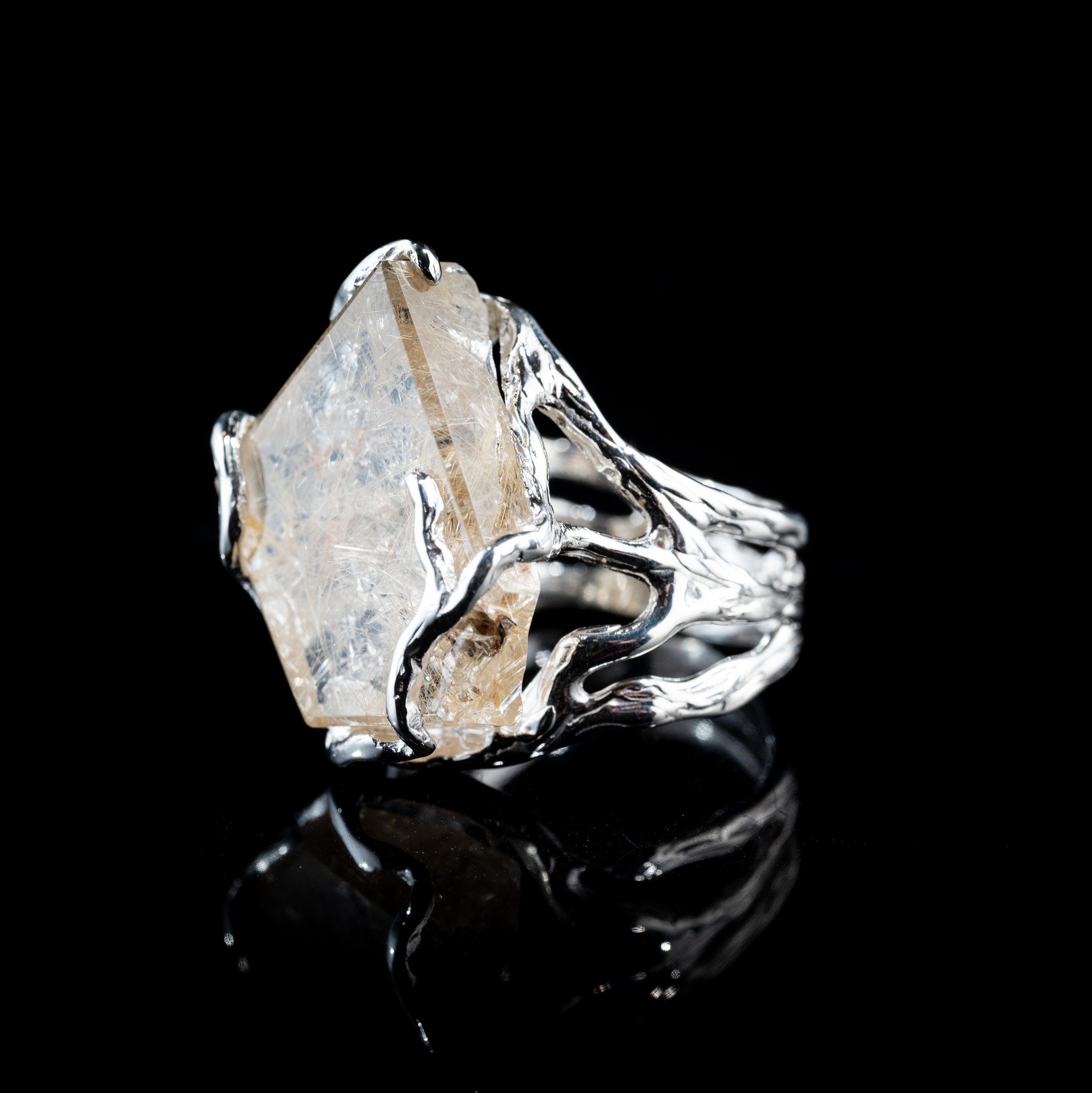 Каблучка з рутилованим кварцом - зображення 3