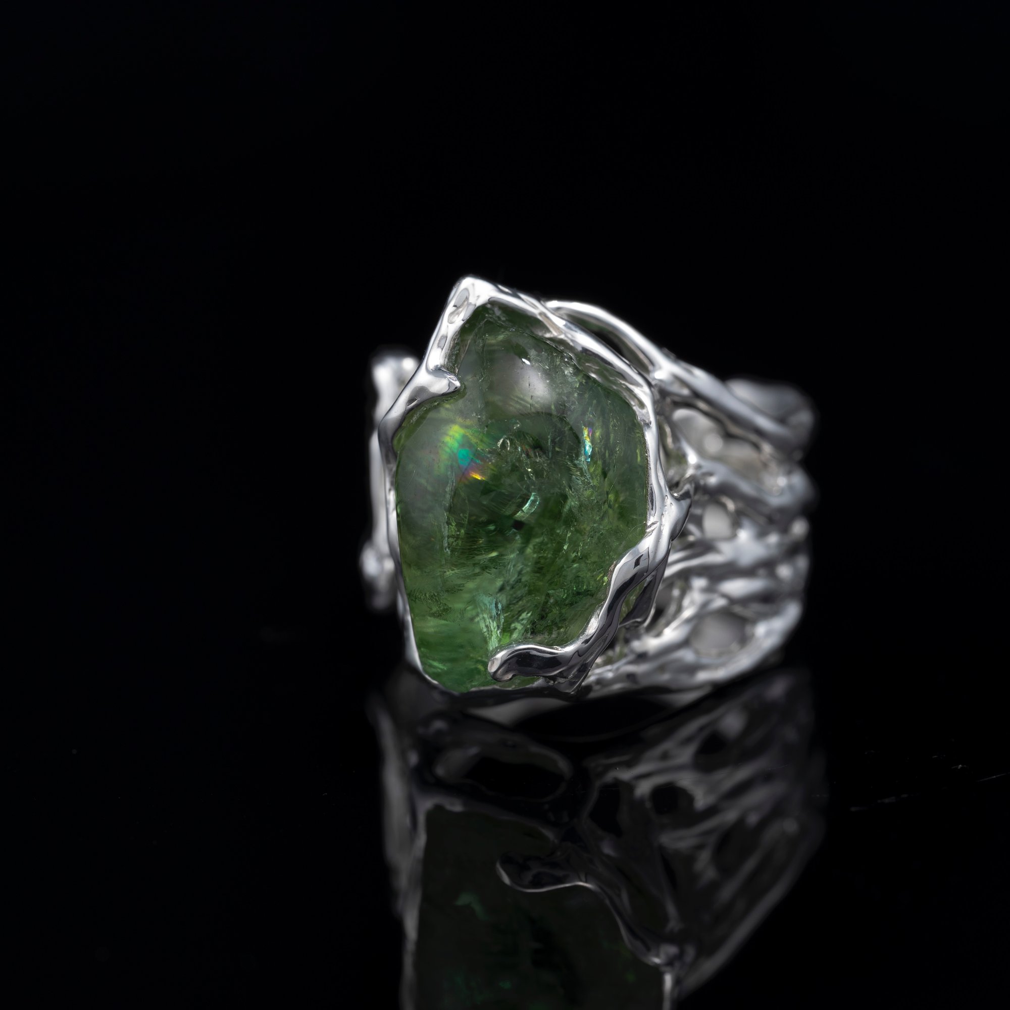 Каблучка з верделітом