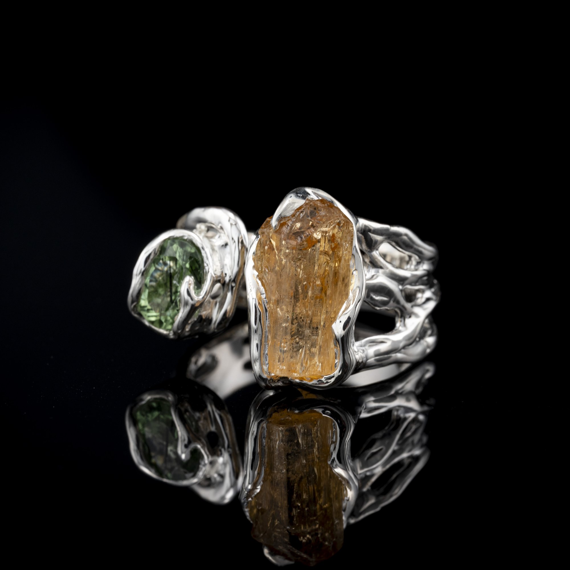 Каблучка з топаз імперіалом та перідотом - зображення 3