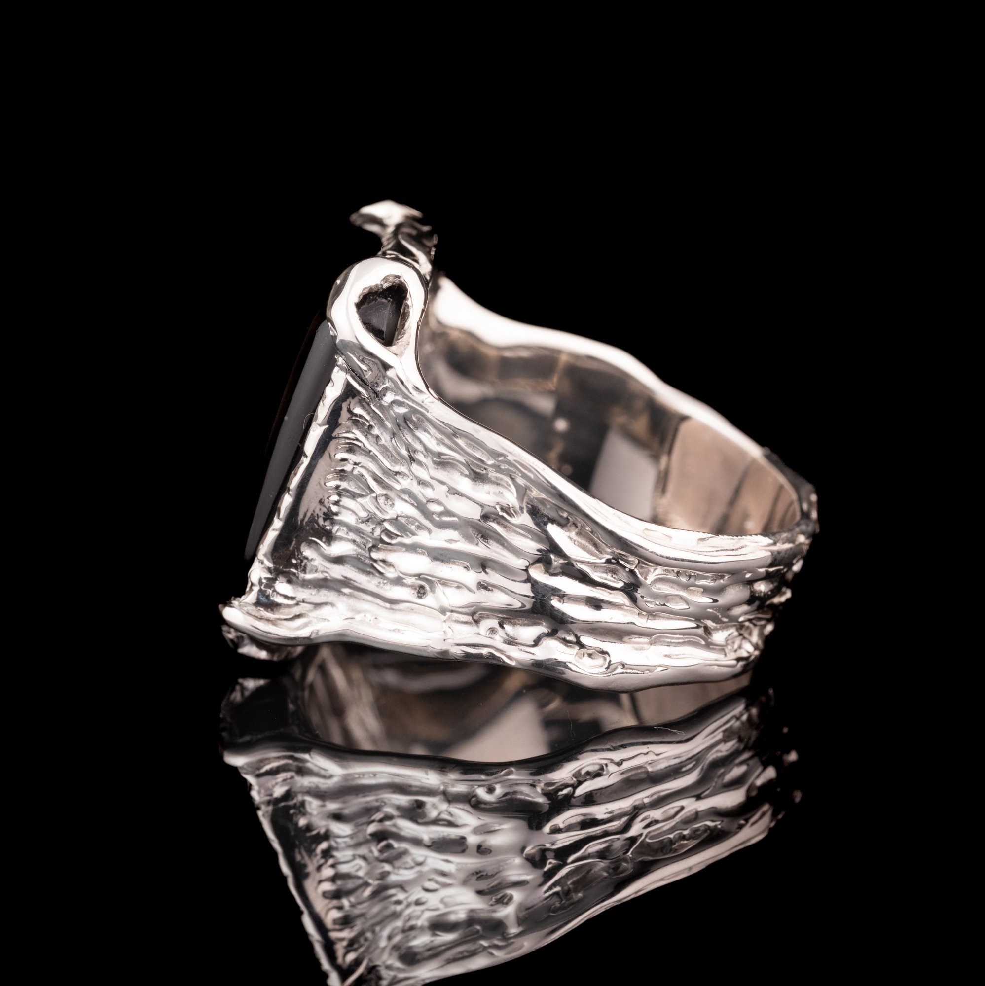 Каблучка з обсидіаном - зображення 4