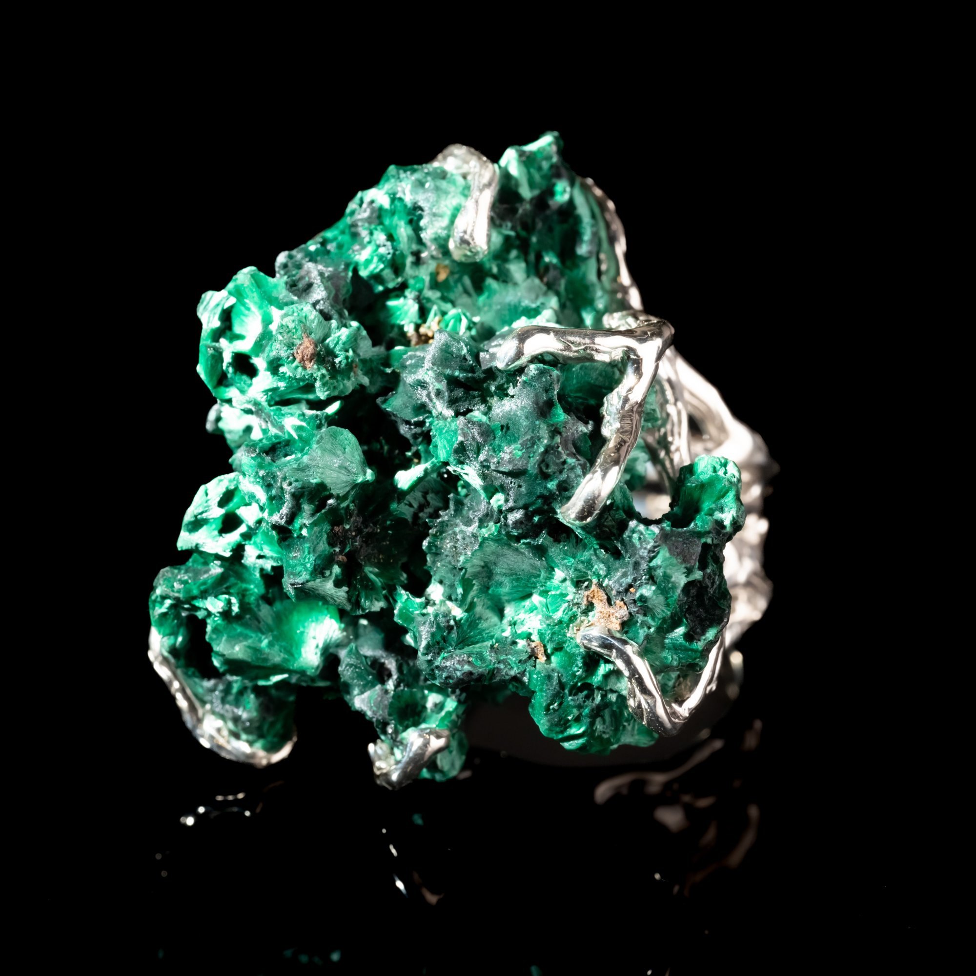 Каблучка з малахітом