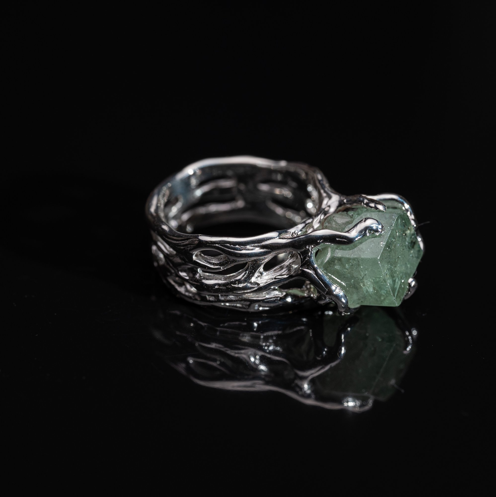 Каблучка з мятним гранатом - зображення 3