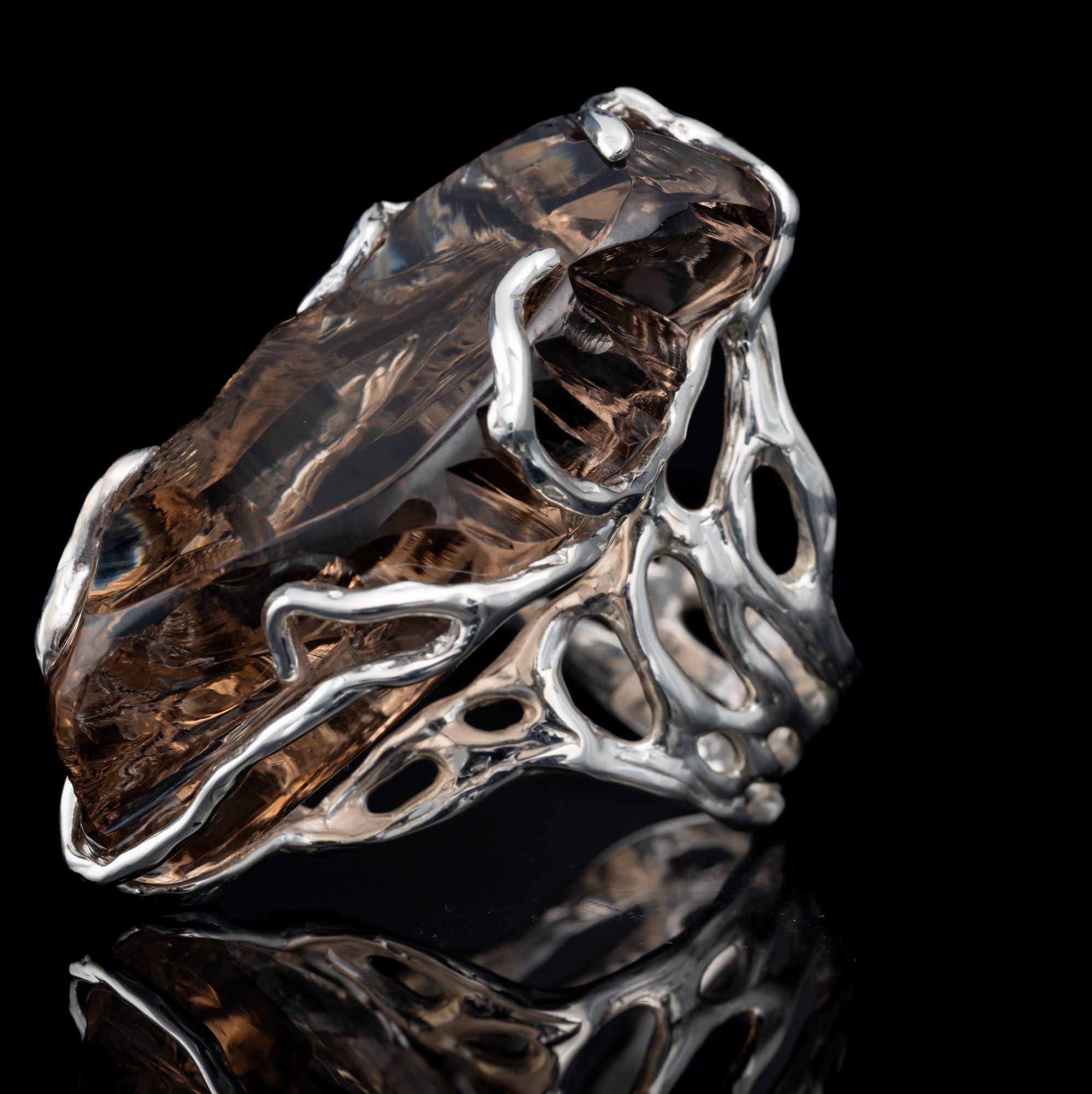 Каблучка з димчастим кварцом - зображення 3