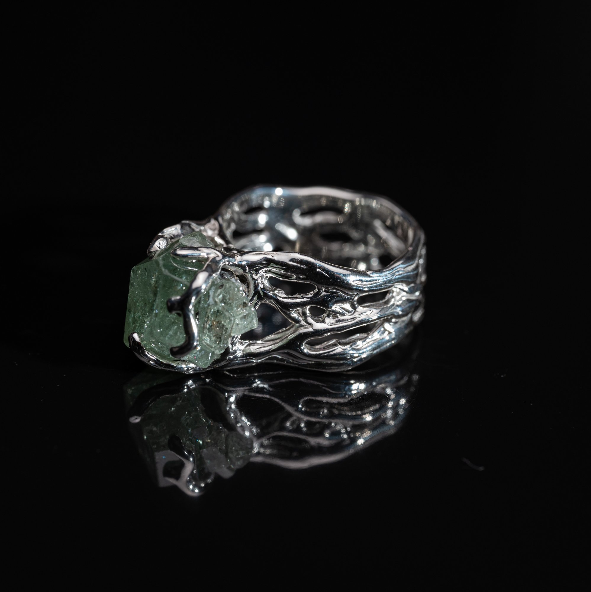 Каблучка з мятним гранатом - зображення 2