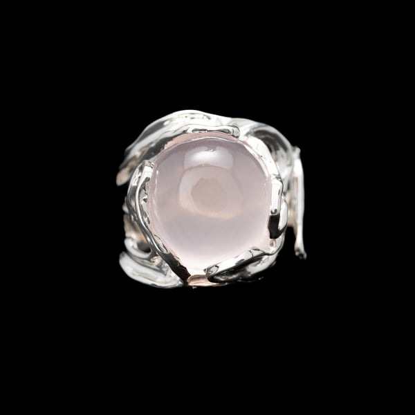 Каблучка з рожевим кварцом