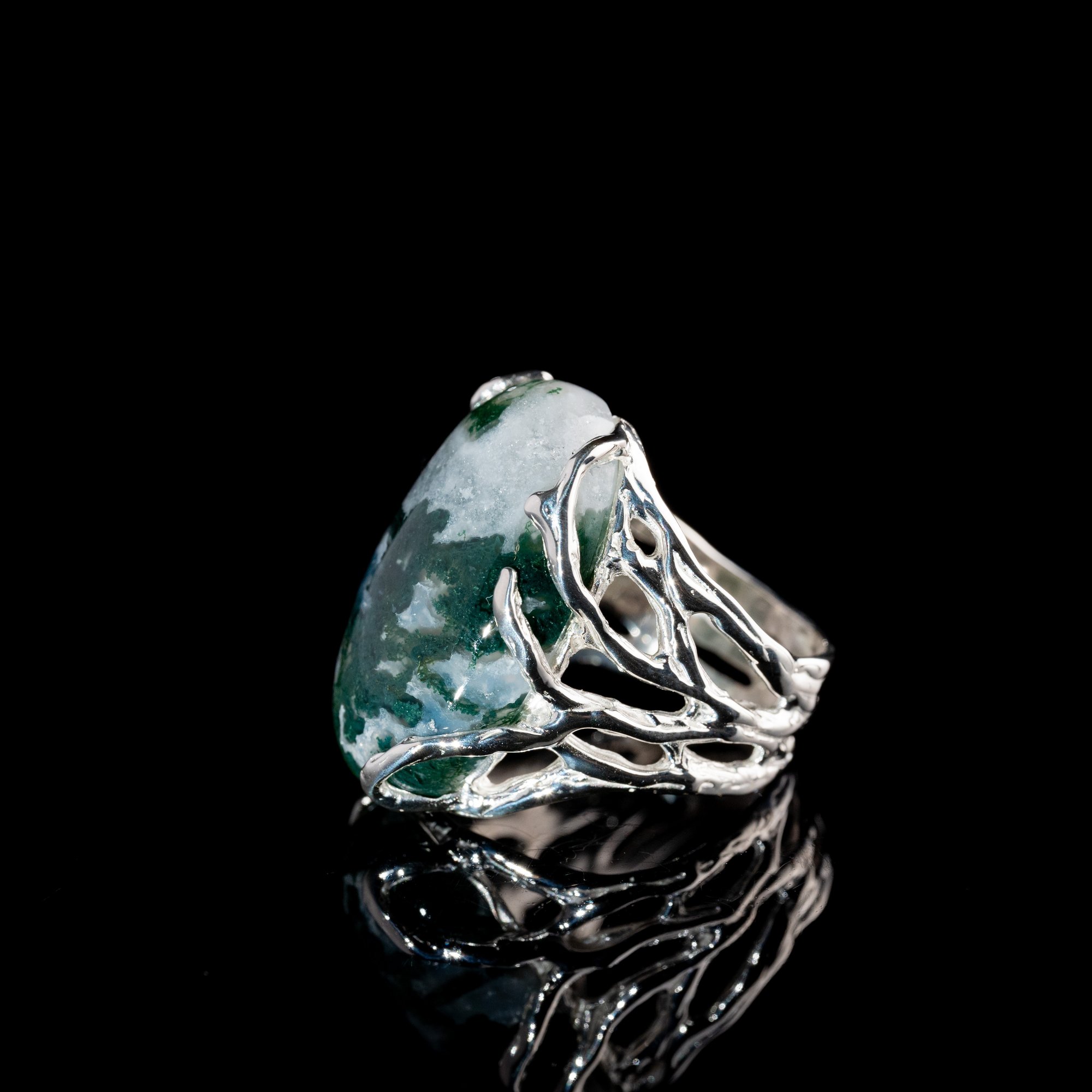 Каблучка з моховим агатом - зображення 2