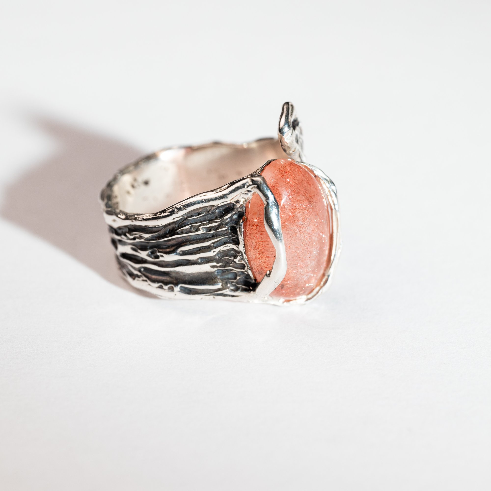 Каблучка з полуничним кварцом - зображення 2