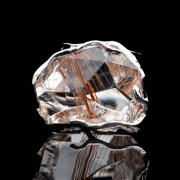 Каблучка з рутиловим кварцом