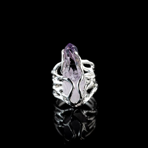 Каблучка з аметистом
