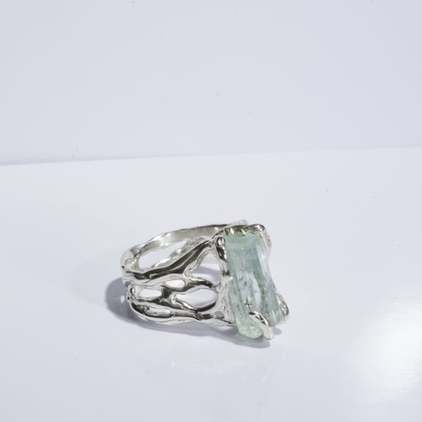 Каблучка з аквамарином