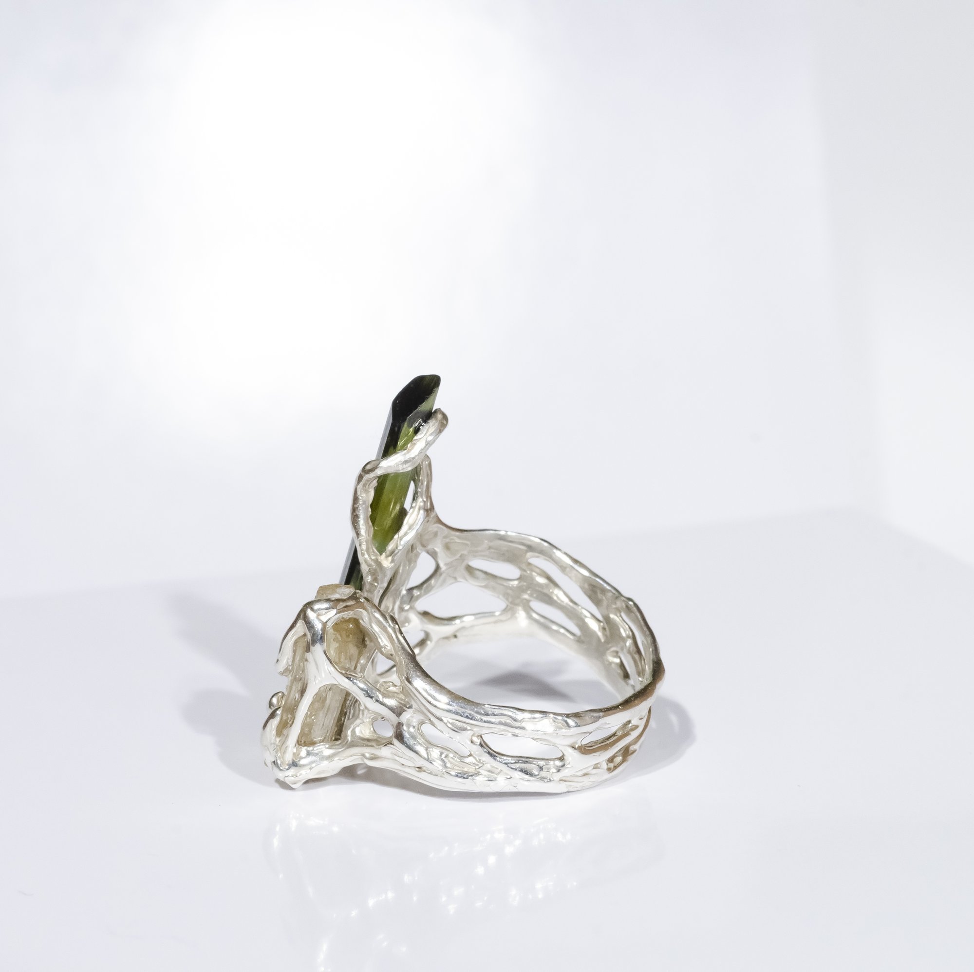 Каблучка з турмаліном та топазом імперіалом - зображення 4