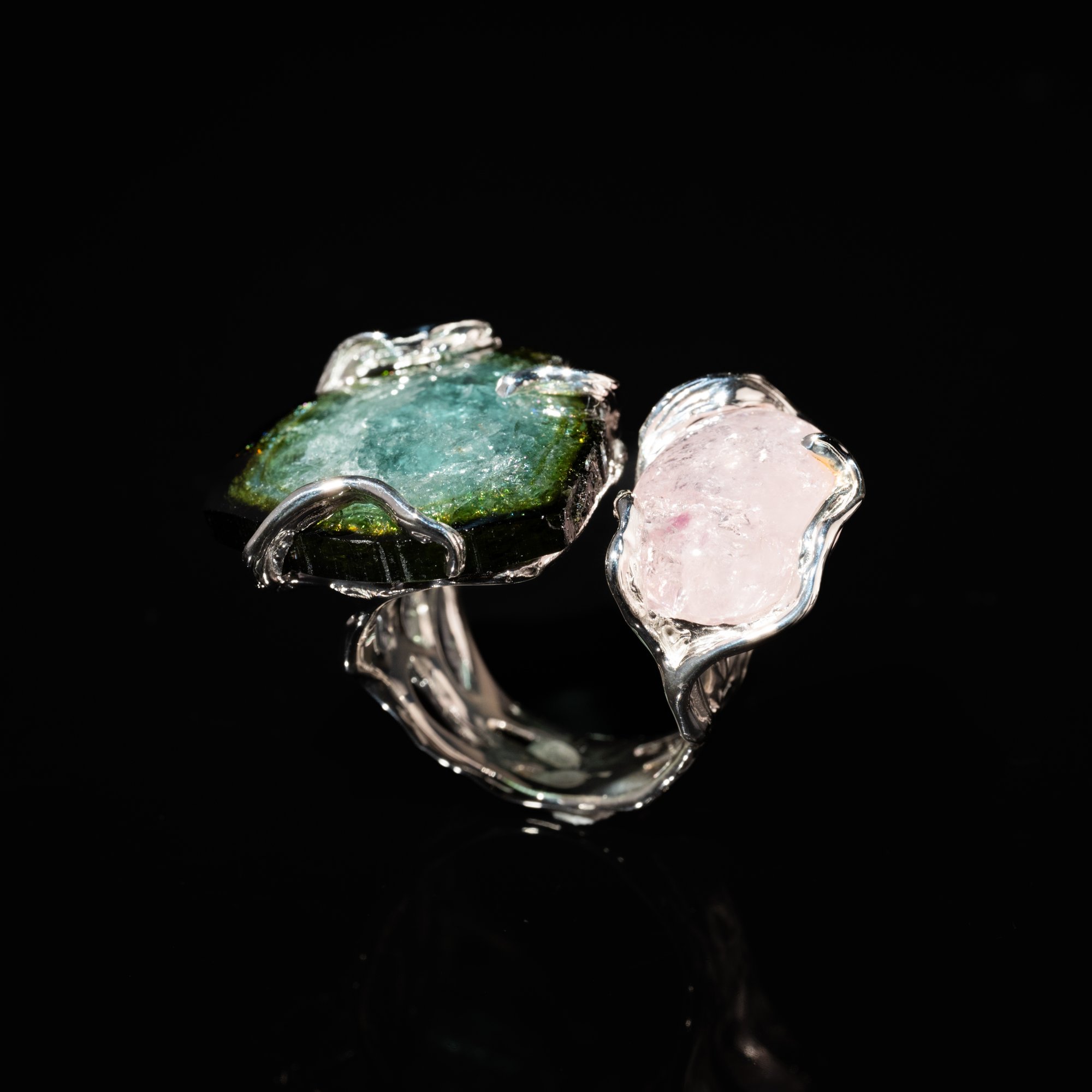 Каблучка з турмаліном та морганітом - зображення 4