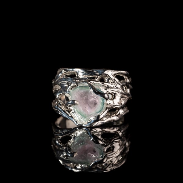 Каблучка з кавуновим турмаліном