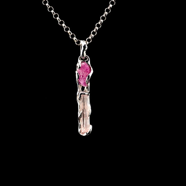 Pendant with Tourmaline and Ruby