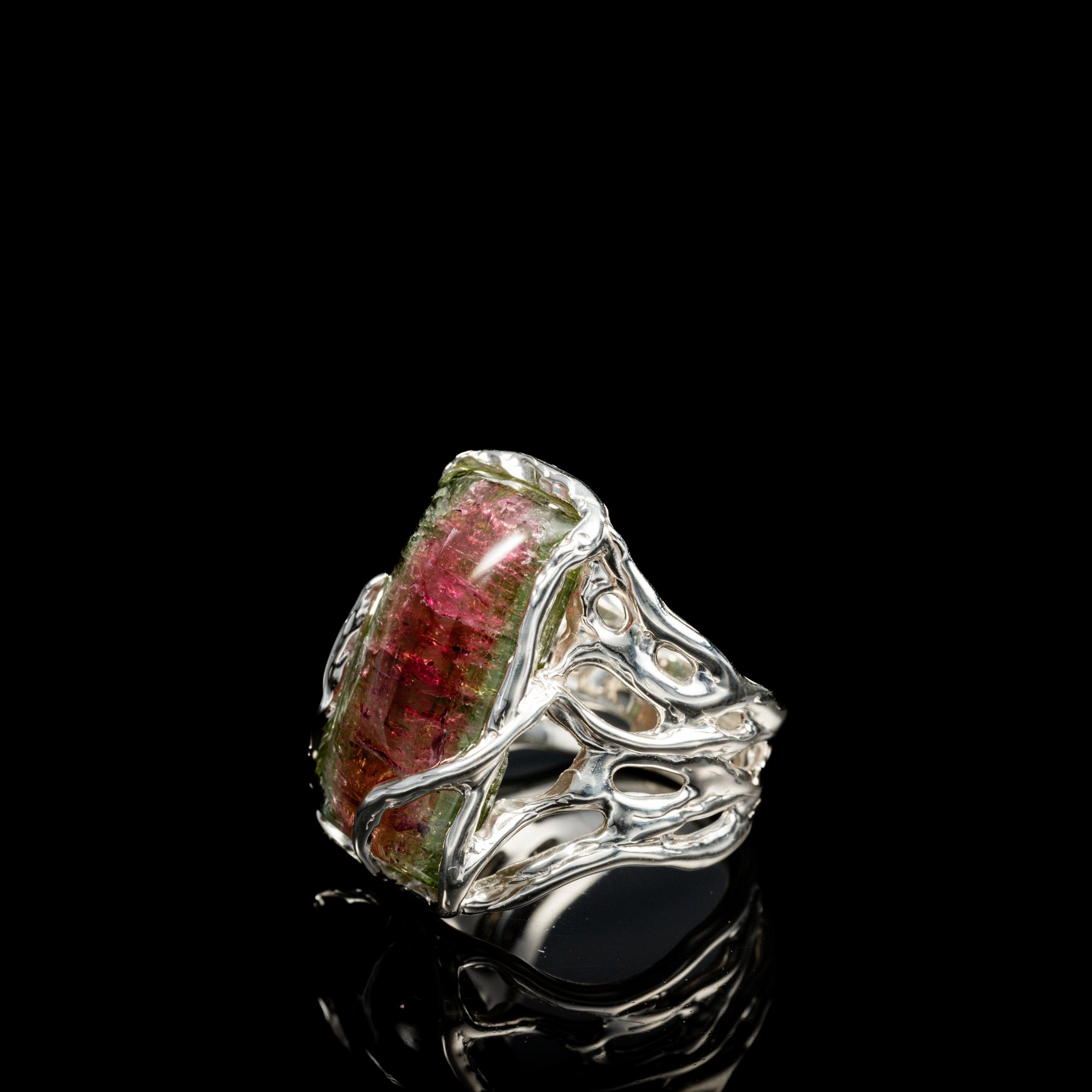 Каблучка з кавуновим турмаліном - зображення 2