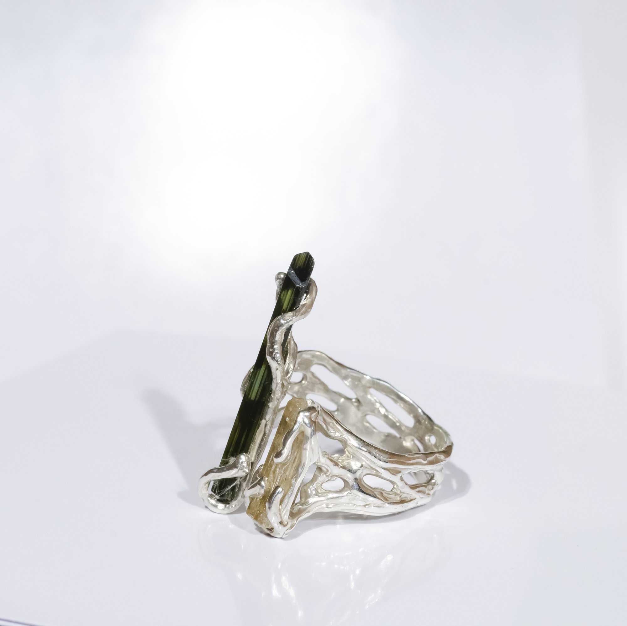 Каблучка з турмаліном та топазом імперіалом - зображення 3