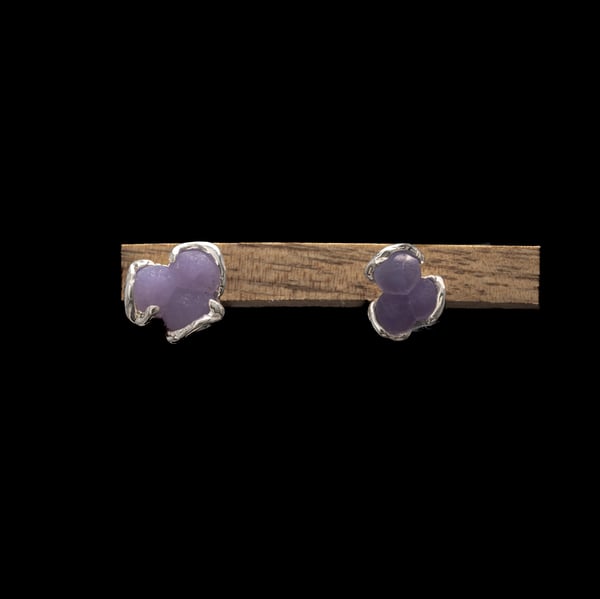 Earrings with Grape Chalcedony